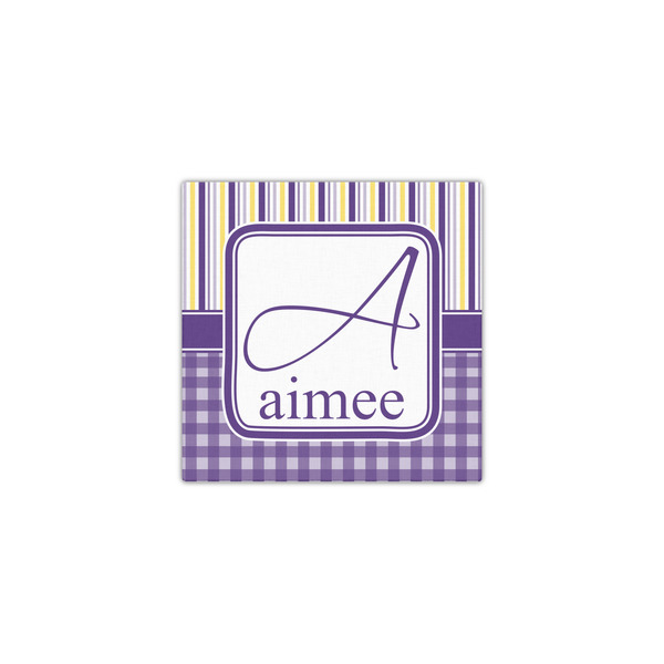 Purple Gingham & Stripe 12x12 - Canvas Print - Front View