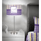 Purple Gingham & Stripe 13 inch drum lamp shade - in room
