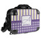 Purple Gingham & Stripe 15" Hard Shell Briefcase - FRONT