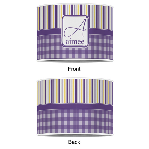 Purple Gingham & Stripe 16" Drum Lampshade - APPROVAL (Poly Film)