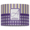 Purple Gingham & Stripe 16" Drum Lampshade - FRONT (Fabric)