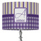 Purple Gingham & Stripe 16" Drum Lampshade - ON STAND (Fabric)