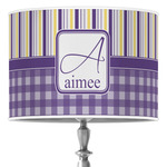 Purple Gingham & Stripe Drum Lamp Shade (Personalized)