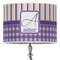 Purple Gingham & Stripe 16" Drum Lampshade - ON STAND (Poly Film)