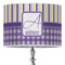 Purple Gingham & Stripe 16" Drum Lamp Shade - Poly-film (Personalized)