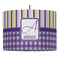 Purple Gingham & Stripe 16" Drum Pendant Lamp - Fabric (Personalized)