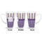 Purple Gingham & Stripe 16 Oz Latte Mug - Approval