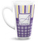 Purple Gingham & Stripe 16 Oz Latte Mug - Front