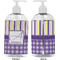 Purple Gingham & Stripe 16 oz Plastic Liquid Dispenser- Approval- White