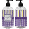 Purple Gingham & Stripe 16 oz Plastic Liquid Dispenser (Approval)