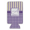 Purple Gingham & Stripe 16oz Can Sleeve - Set of 4 - FRONT