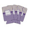 Purple Gingham & Stripe 16oz Can Sleeve - Set of 4 - MAIN