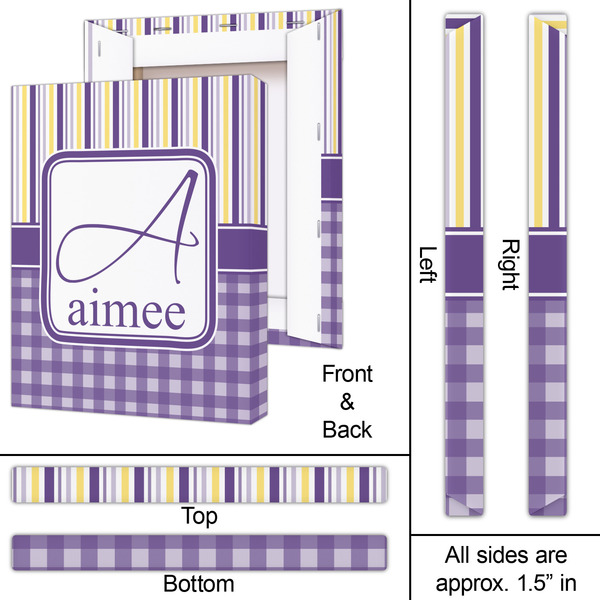 Purple Gingham & Stripe 16x20 - Canvas Print - Approval