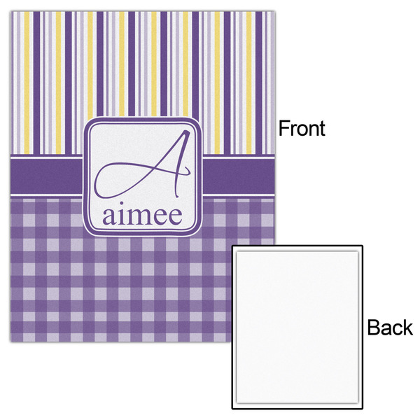 Purple Gingham & Stripe 16x20 - Matte Poster - Front & Back