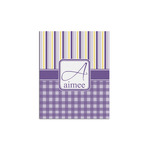 Purple Gingham & Stripe Poster - Multiple Sizes (Personalized)