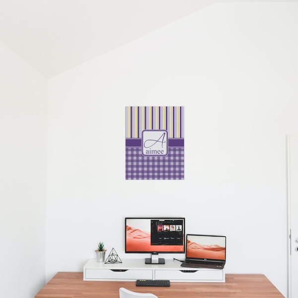 Purple Gingham & Stripe 16x20 - Matte Poster - On the Wall