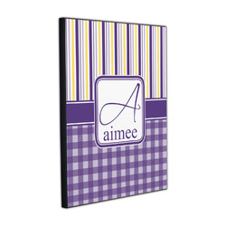 Purple Gingham & Stripe Wood Prints (Personalized)