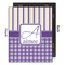 Purple Gingham & Stripe 16x20 Wood Print - Front & Back View