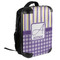 Purple Gingham & Stripe 18" Hard Shell Backpacks - ANGLED VIEW
