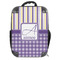 Purple Gingham & Stripe 18" Hard Shell Backpacks - FRONT