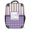 Purple Gingham & Stripe Hard Shell Backpack (Personalized)