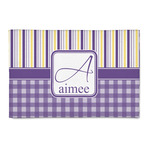 Purple Gingham & Stripe 2' x 3' Indoor Area Rug (Personalized)