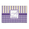 Purple Gingham & Stripe Patio Rug (Personalized)