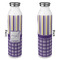 Purple Gingham & Stripe 20oz Water Bottles - Full Print - Approval