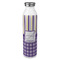 Purple Gingham & Stripe 20oz Stainless Steel Water Bottle - Full Print (Personalized)