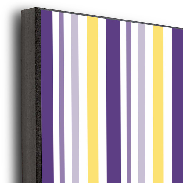 Purple Gingham & Stripe 20x24 Wood Print - Closeup