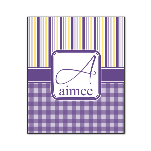 Purple Gingham & Stripe 20x24 Wood Print - Front View