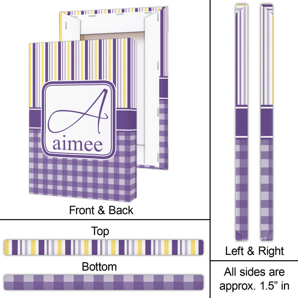Purple Gingham & Stripe 20x30 - Canvas Print - Approval