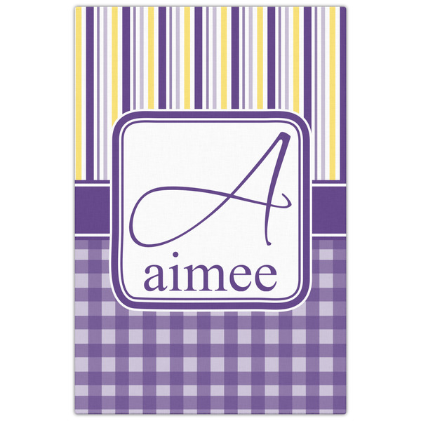 Purple Gingham & Stripe 20x30 - Canvas Print - Front View