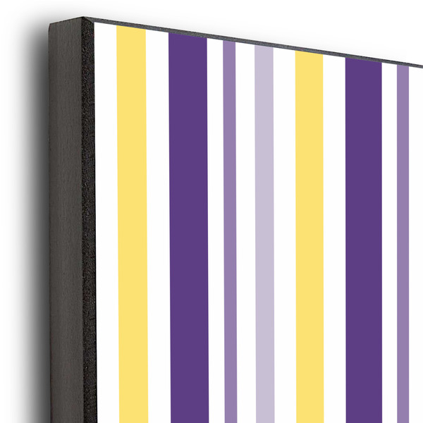 Purple Gingham & Stripe 20x30 Wood Print - Closeup