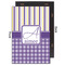 Purple Gingham & Stripe 20x30 Wood Print - Front & Back View