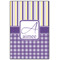 Purple Gingham & Stripe Wood Print - 20x30 (Personalized)