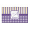 Purple Gingham & Stripe 3' x 5' Indoor Area Rug (Personalized)