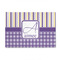 Purple Gingham & Stripe 4'x6' Patio Rug - Front/Main