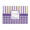 Purple Gingham & Stripe 4' x 6' Patio Rug (Personalized)