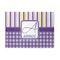 Purple Gingham & Stripe 5'x7' Patio Rug - Front/Main