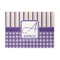 Purple Gingham & Stripe 5' x 7' Patio Rug (Personalized)