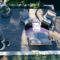 Purple Gingham & Stripe 5'x7' Patio Rug - In context