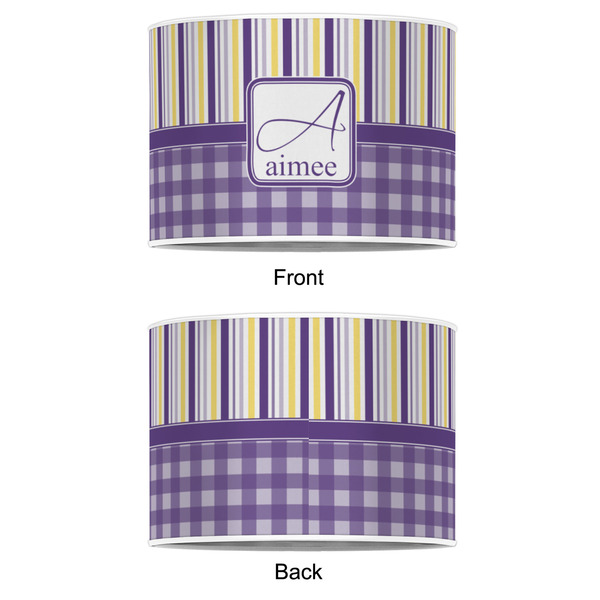 Purple Gingham & Stripe 8" Drum Lampshade - APPROVAL (Poly Film)