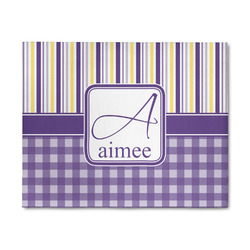 Purple Gingham & Stripe 8' x 10' Indoor Area Rug (Personalized)