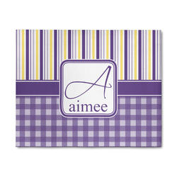 Purple Gingham & Stripe 8' x 10' Patio Rug (Personalized)