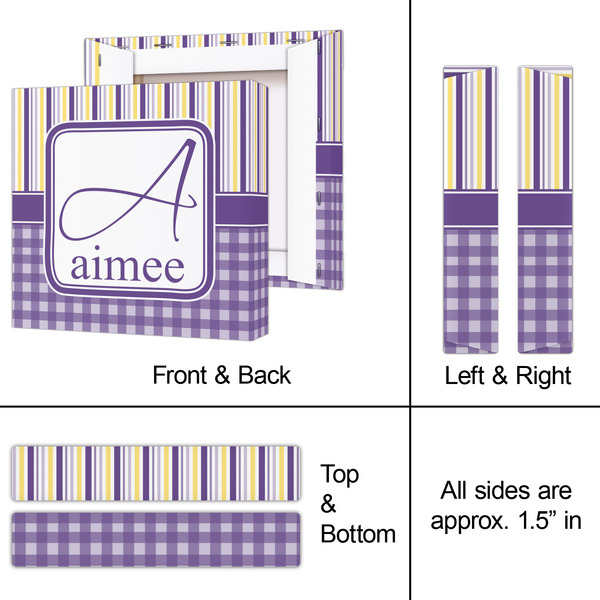 Purple Gingham & Stripe 8x8 - Canvas Print - Approval