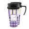 Purple Gingham & Stripe Acrylic Travel Mugs