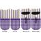 Purple Gingham & Stripe Adult Ankle Socks - Double Pair - Front and Back - Apvl