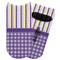 Purple Gingham & Stripe Adult Ankle Socks (Personalized)