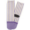 Purple Gingham & Stripe Adult Crew Socks